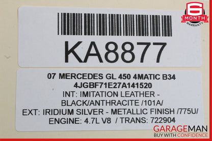 06-12 Mercedes GL450 GL550 ML450 Front Left Sun Visor Sunvisor Shade Grey