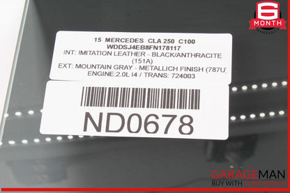 14-18 Mercedes W117 CLA250 Rear Left Driver Side Door Window Glass OEM