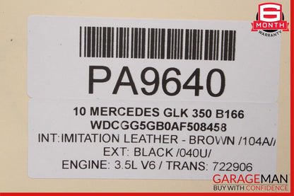 10-15 Mercedes X204 GLK350 Rear Left Interior Door Trim Panel Cover Brown
