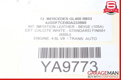 13-19 Mercedes X166 GL450 GLS450 Rear Left Bumper Holder Support Bracket OEM