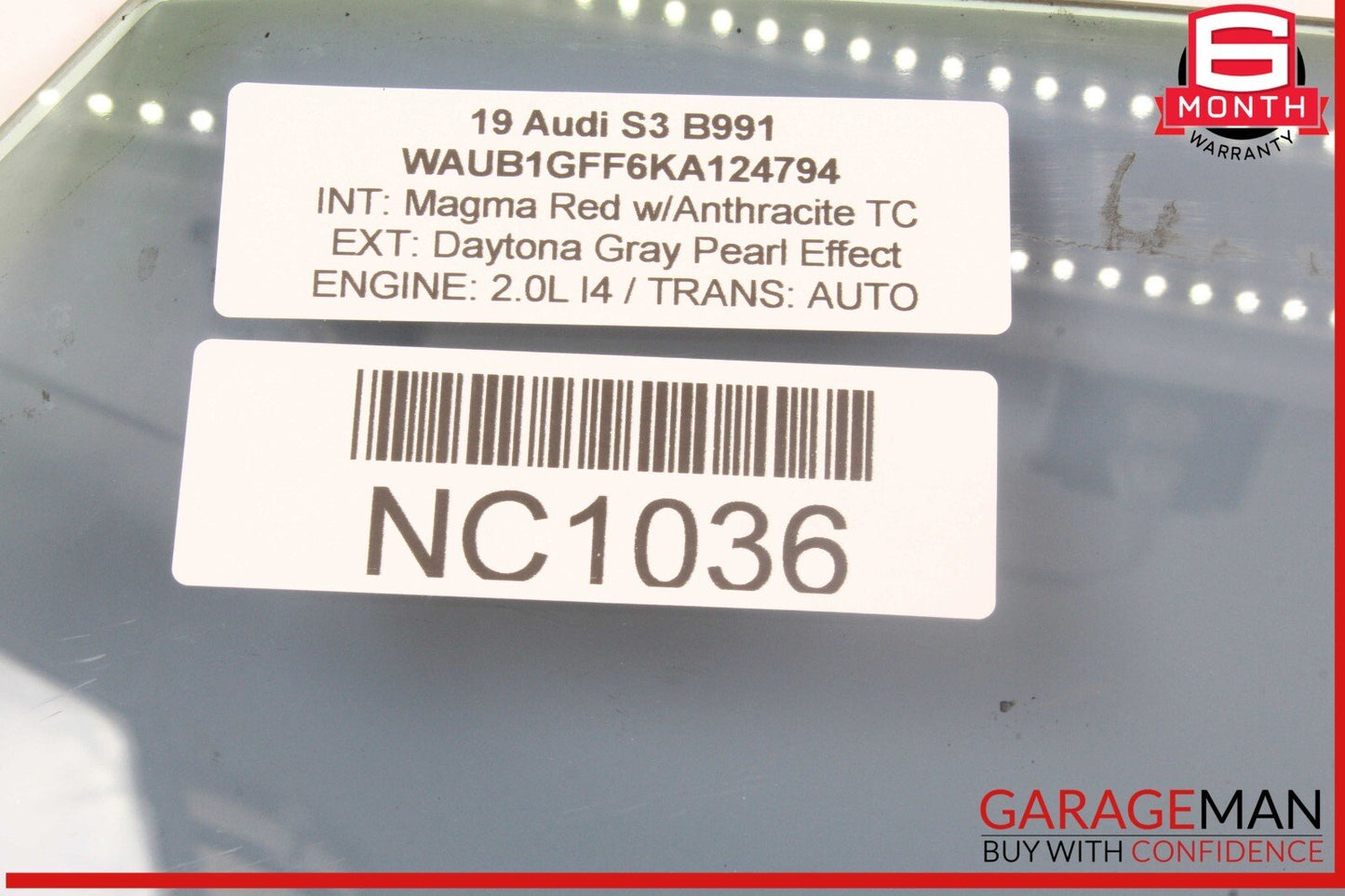 15-20 Audi S3 A3 Rear Right Passenger Side Door Window Glass 8V5845206 OEM