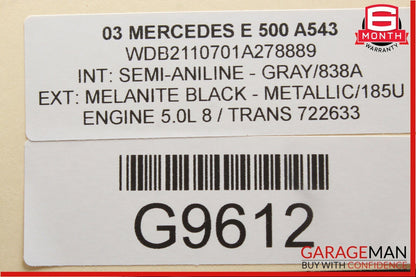 03-09 Mercedes W211 E350 E500 E550 Rear Left Side Door Window Regulator Motor