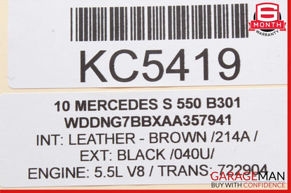 07-13 Mercedes W221 S550 Rear Left Side Exterior Door Handle Keyless Go OEM