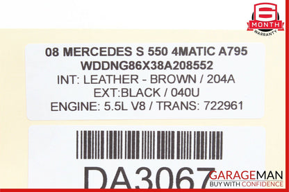 07-13 Mercedes W221 S550 CL600 Front Left Side Seat Control Switch Assembly Q05