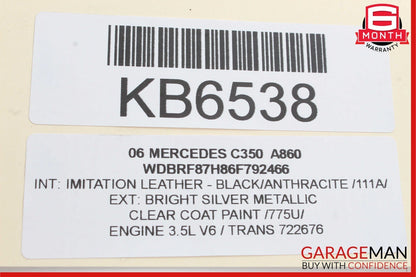 00-13 Mercedes W203 C350 GLK500 S500 Engine Throttle Valve Body 1131410125 OEM