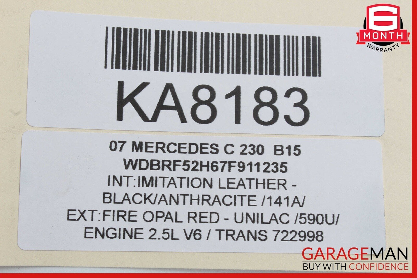 05-07 Mercedes W203 C230 Front Left Side Headlight Head Light Halogen Lamp OEM