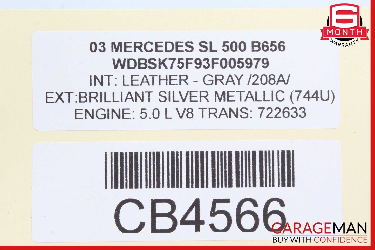 03-11 Mercedes R230 SL500 E350 CLS550 Rear Left Side Upper Lateral Control Arm