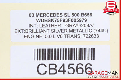 03-11 Mercedes R230 SL500 E350 CLS550 Rear Left Side Upper Lateral Control Arm