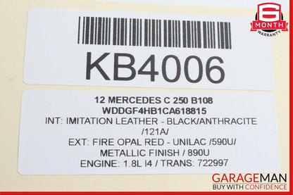 08-14 Mercedes W204 C250 C300 Rear Right Side Exterior Door Handle Red OEM