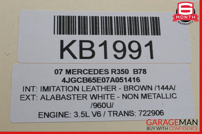 06-13 Mercedes W251 R350 GL450 Front Right Door Window Regulator Motor Unit