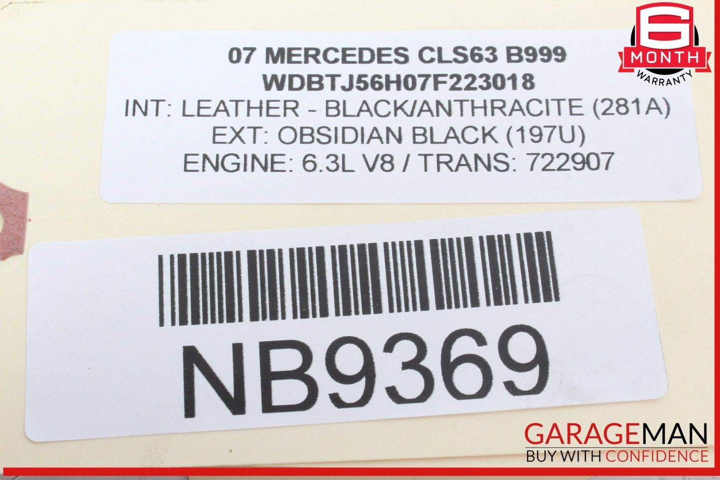07-15 Mercedes W219 CLS63 AMG Right Side Air Intake Cleaner Filter Box MAS