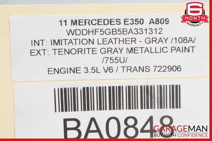 08-18 Mercedes W212 E350 C300 C350 Front Right Side Door Lock Latch Actuator OEM