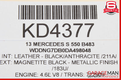 07-13 Mercedes W221 S550 S400 Rear Right Door Lock Latch Actuator Keyless Go OEM
