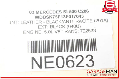03-12 Mercedes R230 SL500 SL550 Rear Right Side Window Regulator Motor OEM