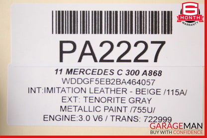 08-11 Mercedes W204 C300 3.0L V6 RWD Engine Motor Block Assembly OEM 206k