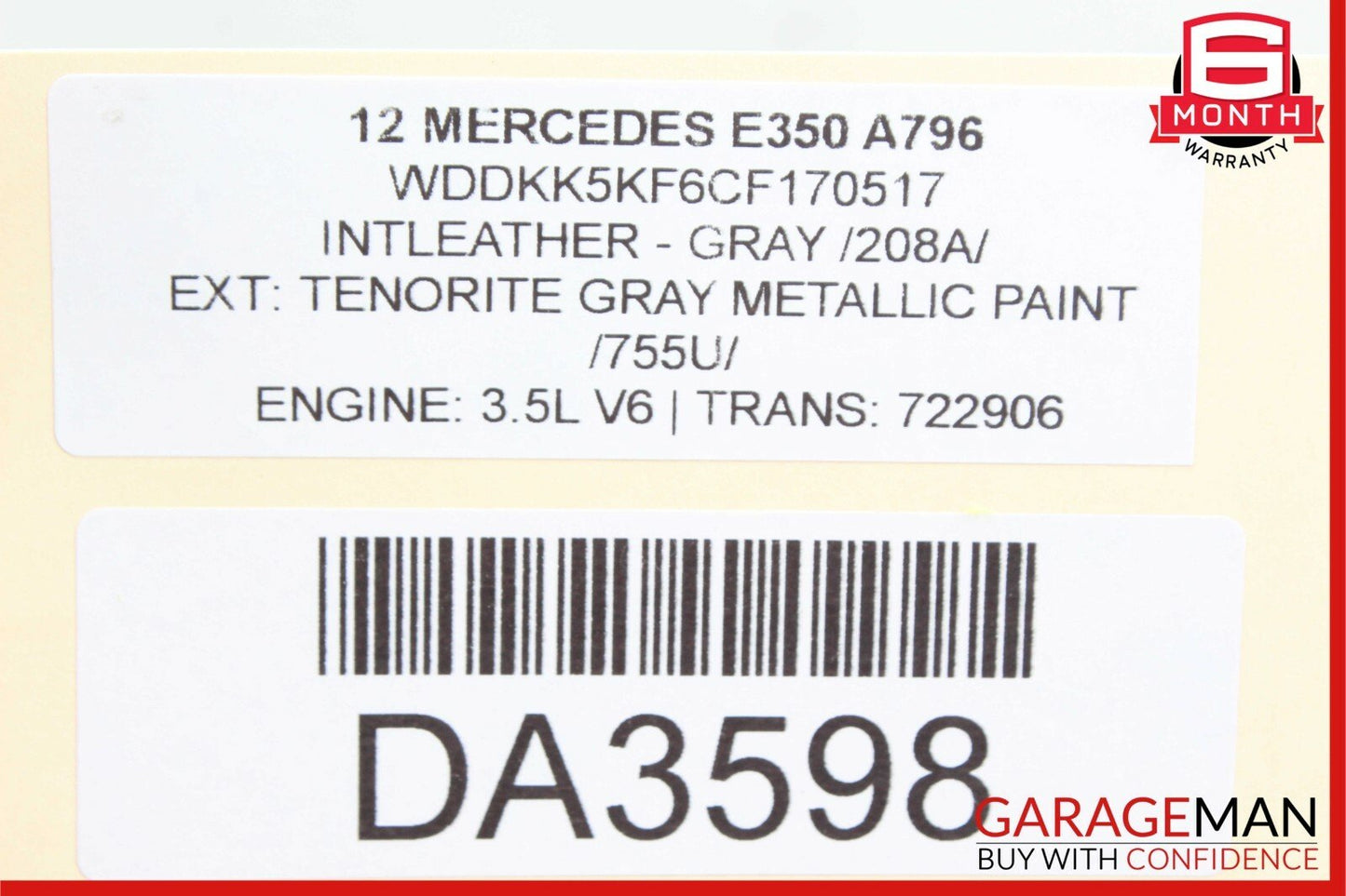 12-16 Mercedes E350 SLK350 ML350 GLE350 3.5L V6 Valeo Engine Starter Motor OEM