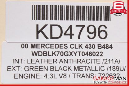 00-06 Mercedes W208 CLK430 CL500 Voice Command Control Module 2208200535 OEM