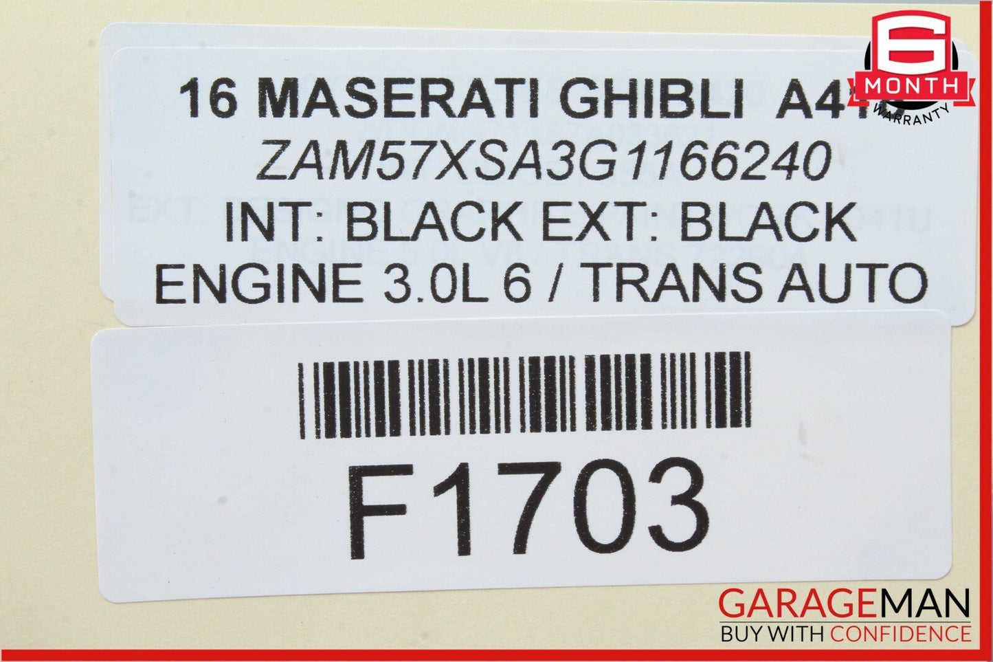 14-17 Maserati Ghibli S Rear Left Side Interior Door Panel OEM
