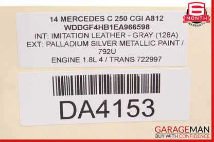 08-11 Mercedes W204 C250 C300 CGI Front Right Top Upper Seat Cushion Grey OEM