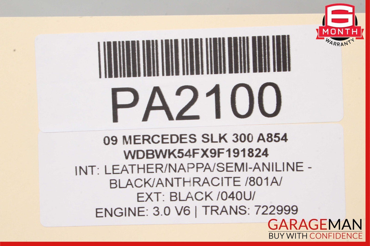 09-11 Mercedes R171 SLK300 SLK350 Base Rear Bumper Cover Assembly Black OEM