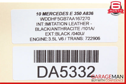 10-16 Mercedes W212 E350 E400 Front Right Top Upper Seat Cushion Black OEM