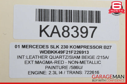 97-04 Mercedes R170 SLK230 Front Left Driver Seat Belt Seatbelt Retractor OEM