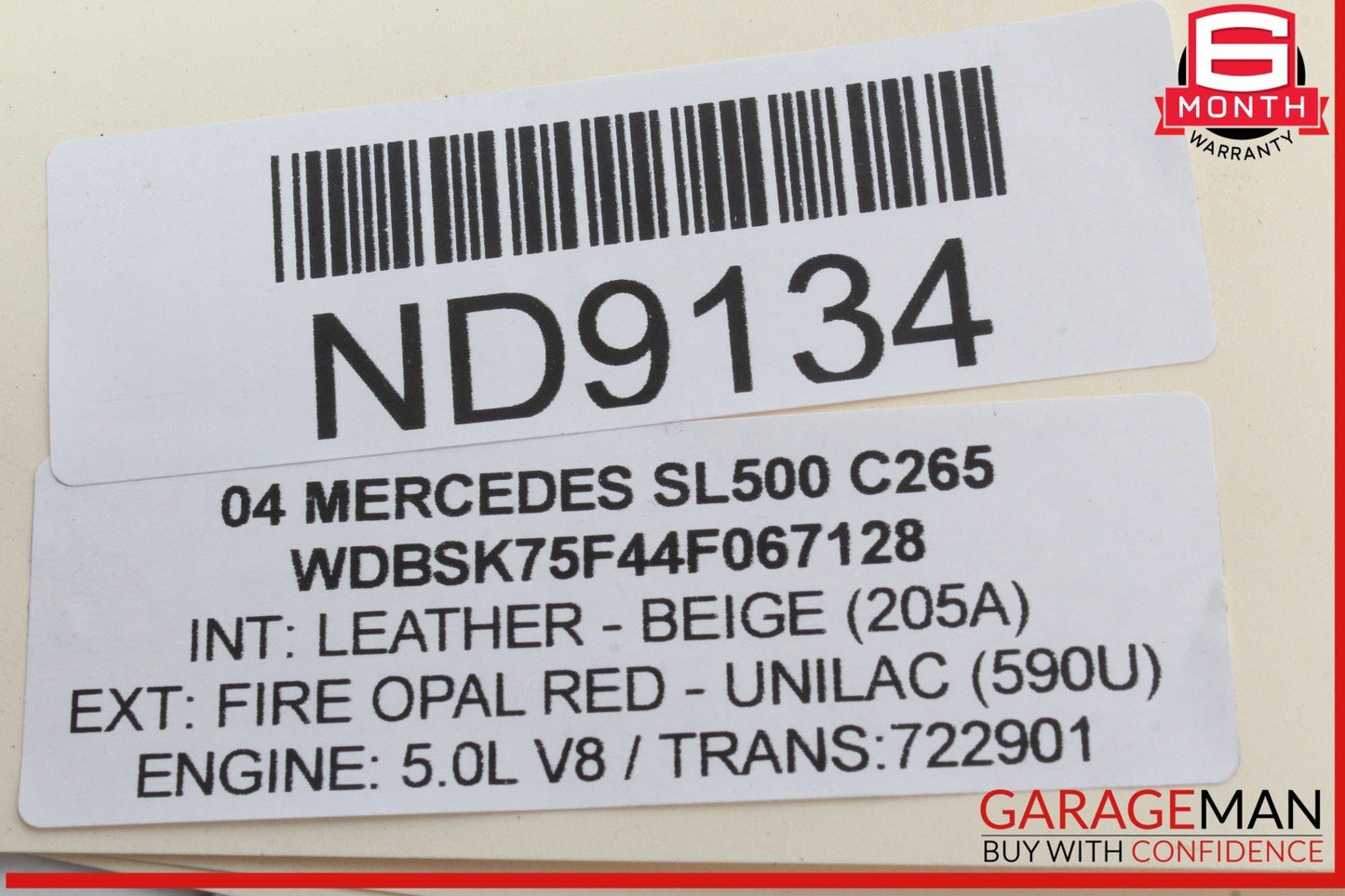 03-12 Mercedes R230 SL500 SL550 SL55 AMG Trunk Lid Lock Latch Handle OEM