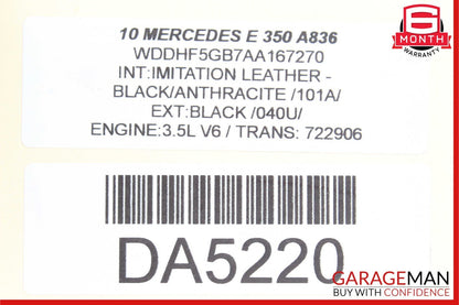 10-13 Mercedes W212 E350 E400 Rear Left Driver Side Inner Tail Light Lamp OEM