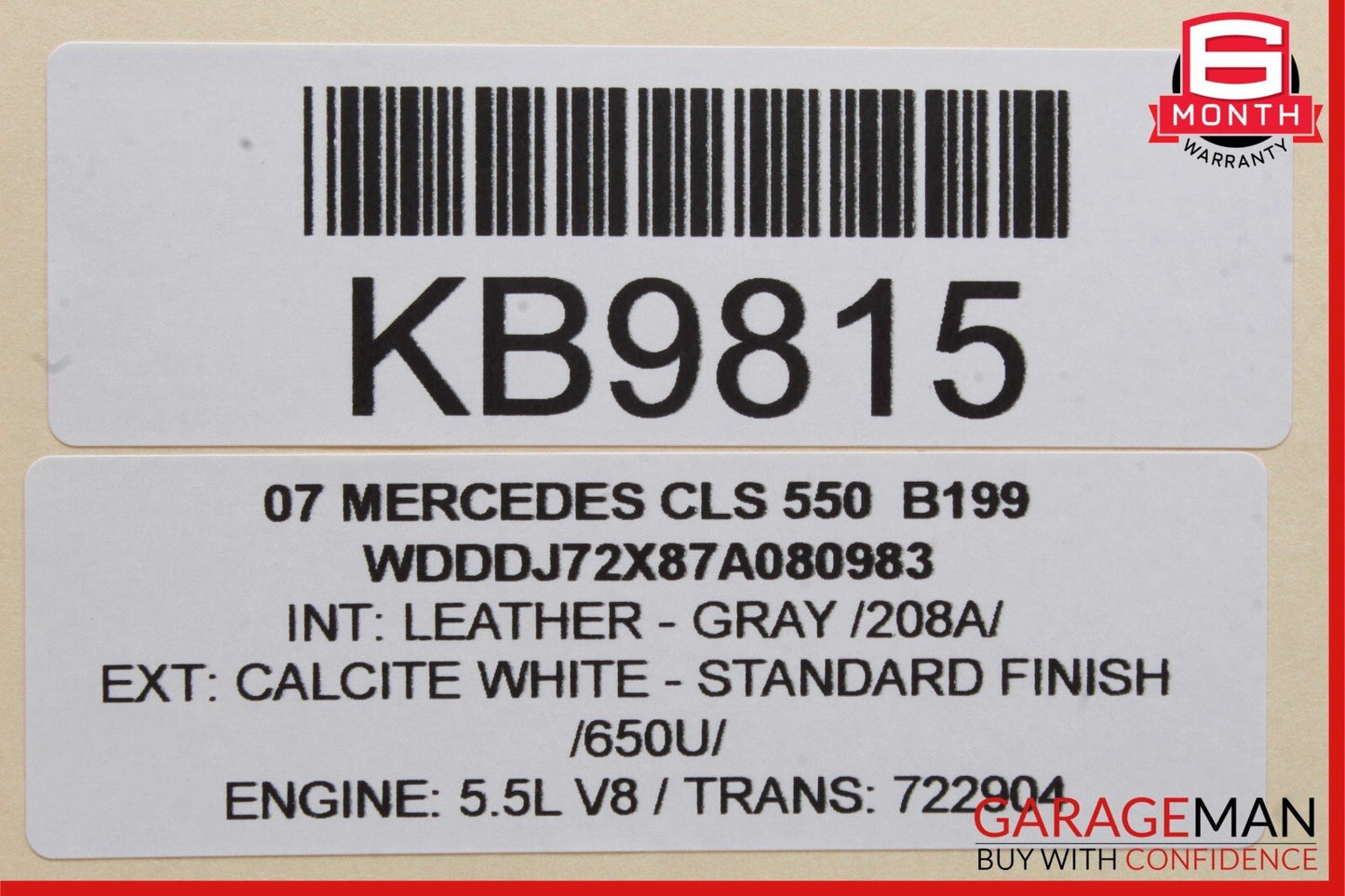 2006-2011 Mercedes-Benz CLS550 W219 Front Left Window Regulator Motor 2198200542 Genuine