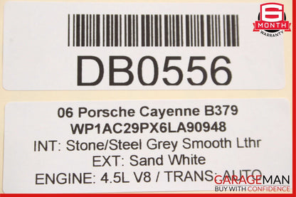 03-10 Porsche Cayenne 955 957 Front Left Side Top Upper Seat Cushion Cover Grey