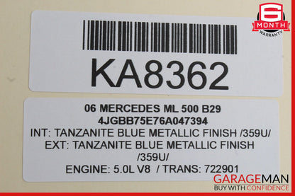 06-12 Mercedes X164 GL450 ML350 Front Right Side Sun Visor Sunvisor Shade Gray