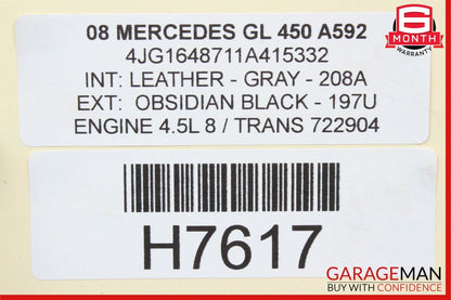06-12 Mercedes GL450 ML450 R550 Rear Right Quarter Window Regulator Motor OEM