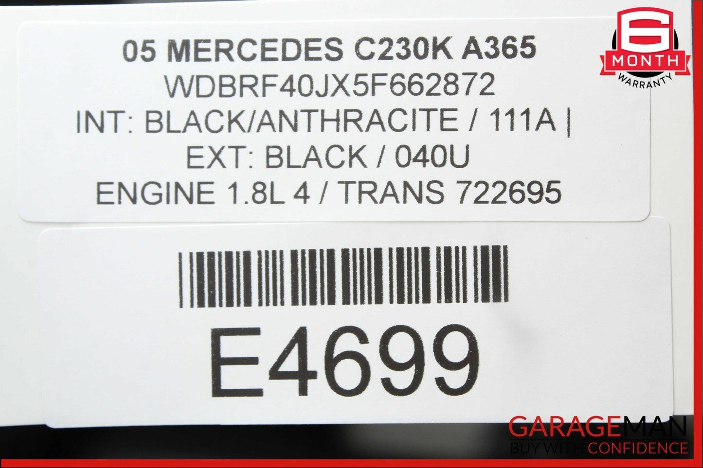 05-08 Mercedes R171 SLK280 C350 C230 Sport 3 Spoke Steering Wheel Black OEM