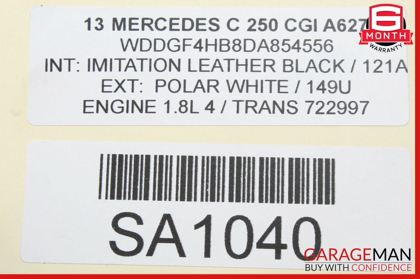 12-14 Mercedes W204 C250 C300 Front Right Top Upper Seat Cushion Cover OEM