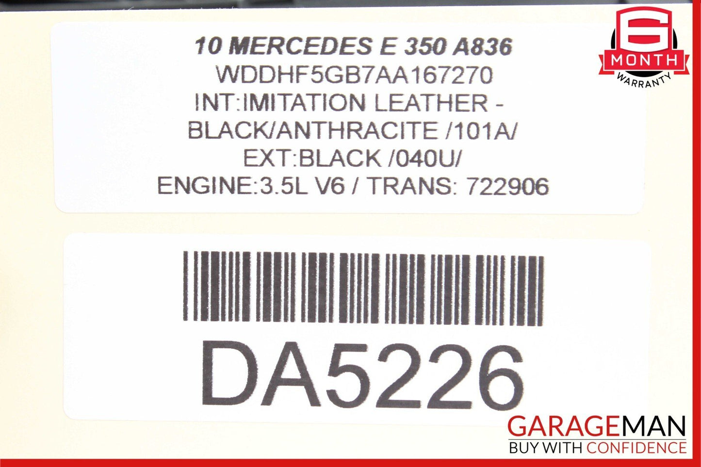 10-13 Mercedes W212 E350 E550 E63 AMG Front Left Exterior Door Handle Black OEM