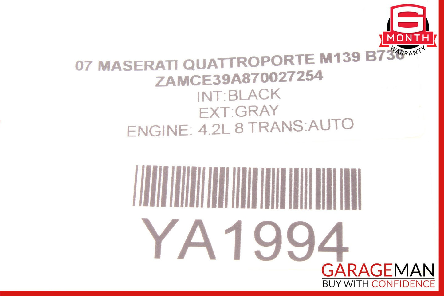 03-13 Maserati Quattroporte M139 Interior Rear View Mirror OEM