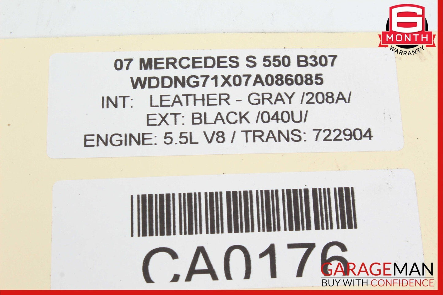 07-13 Mercedes W221 S550 S600 Rear Right Passenger Door Lock Latch Actuator OEM