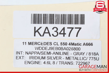 07-14 Mercedes W221 S550 CL550 Rear Right Side Airmatic Suspension Shock Strut
