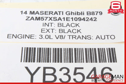 14-17 Maserati Ghibli Rear Right Side Trunk Inner Taillight Tail Light Lamp OEM