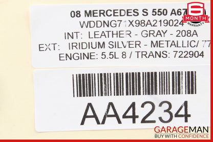 07-13 Mercedes W221 S550 Rear Left Driver Side Door Window Regulator Motor OEM