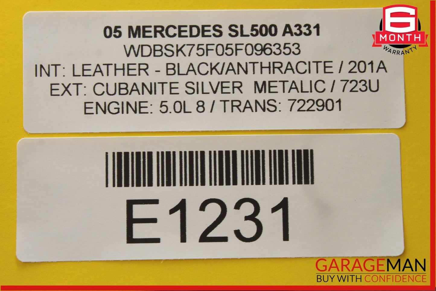 03-06 Mercedes R230 SL500 SL55 AMG Door Keyless Go Entry Antenna Module OEM