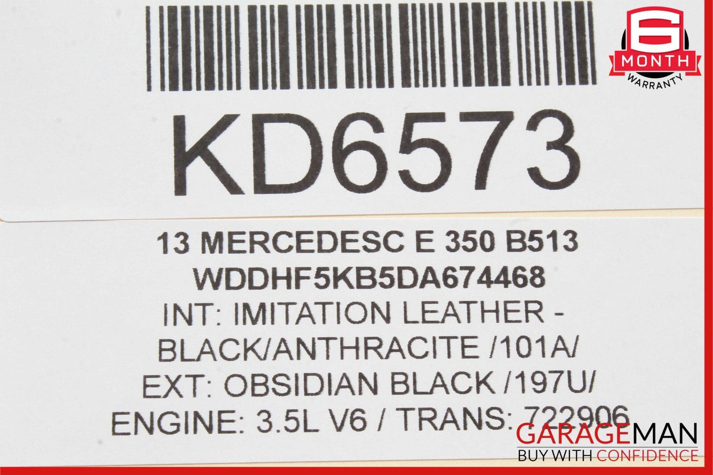 10-13 Mercedes W212 E500 Front Left Side Mirror Door Rear View Obsidian Black