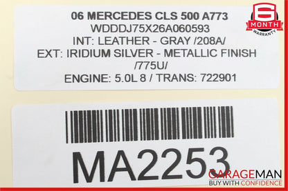 06-11 Mercedes CLS500 CLS550 Rear Right Side Door Lock Latch Actuator Keyless Go