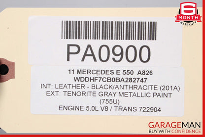 10-11 Mercedes W212 E550 E350 Interior Headliner Roof Sunroof Slide Trim Black
