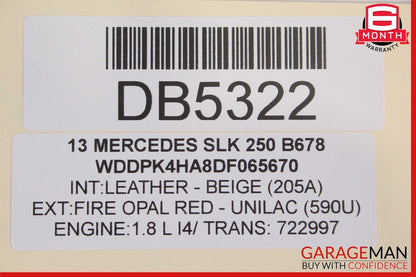 12-20 Mercedes R172 SLK250 SLK350 Exterior Left Driver Door Shell Panel Red