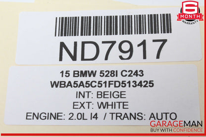 11-16 BMW 528i 535i 550i F10 Front Dash Dashboard Glove Box Lock 1600086 OEM
