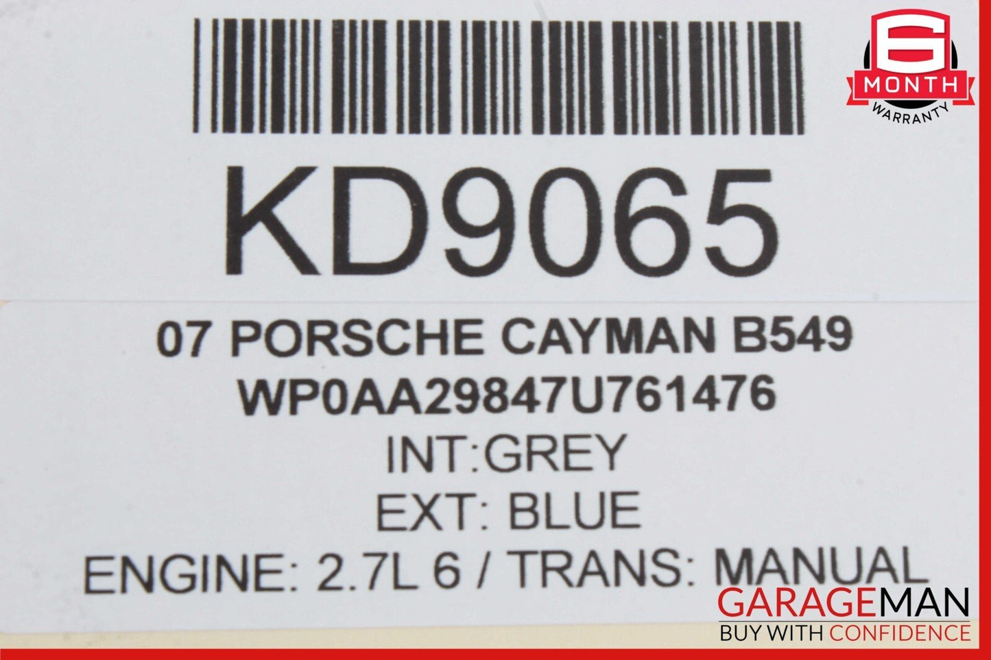 05-08 Porsche Boxster Cayman 987 2.7L Rear Left / Right Shock Absorber Spring