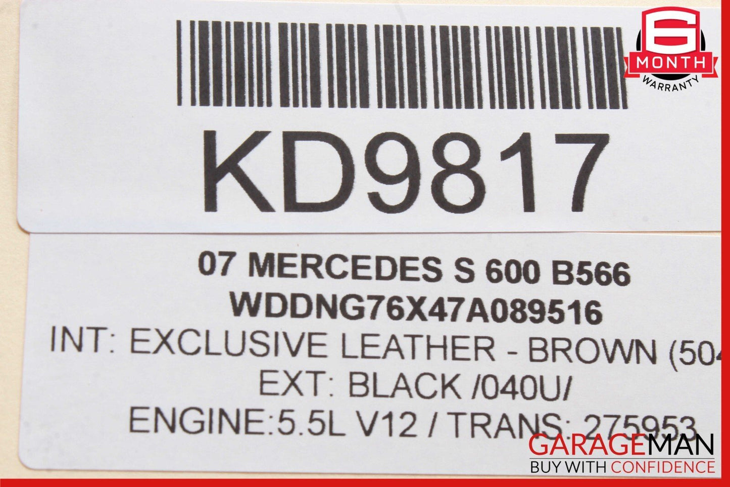 07-14 Mercedes W216 CL550 S550 CL600 Rear View Backup Camera Control Module Unit