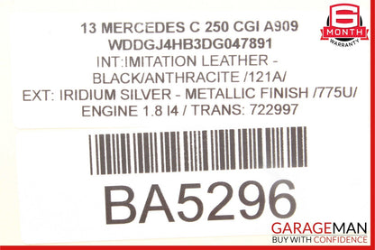 12-14 Mercedes W204 C250 Front Right Side Keyless Go Exterior Door Handle Black