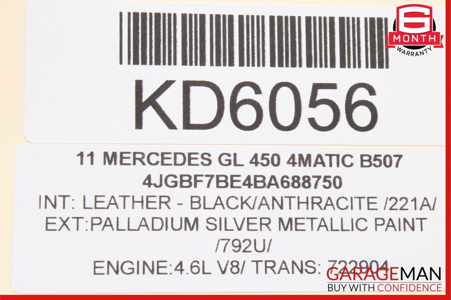 06-12 Mercedes ML450 R350 GL450 Rear Left Quarter Window Regulator Motor Assy